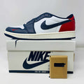 Jordan 1 Retro Low OG Howard University 2024 sneaker with iconic silhouette and extra laces