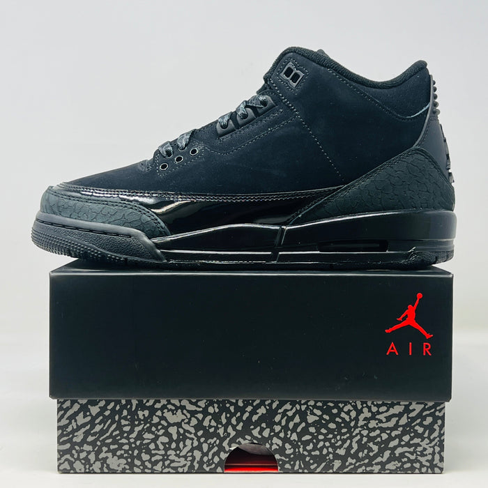 Jordan 3 Retro Black Cat (2025) GS sneaker on box, brand new condition.