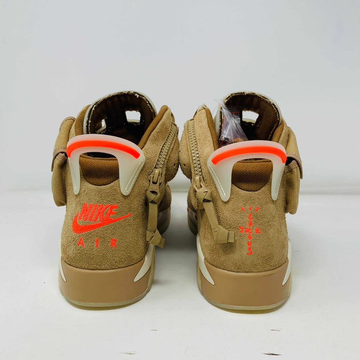 Jordan 6 Travis Scott Khaki sneakers, 2021 release, brand new, with extra red and brown laces.