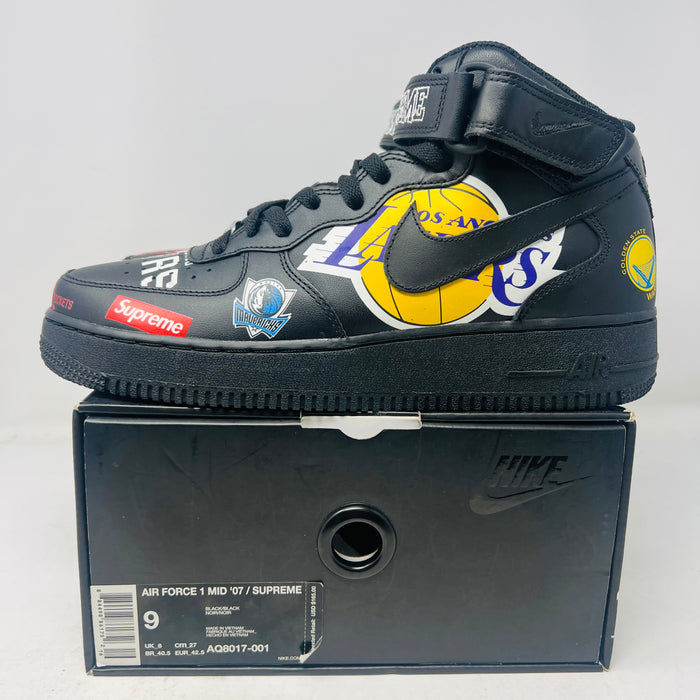 Nike Air Force 1 Mid Supreme NBA Black