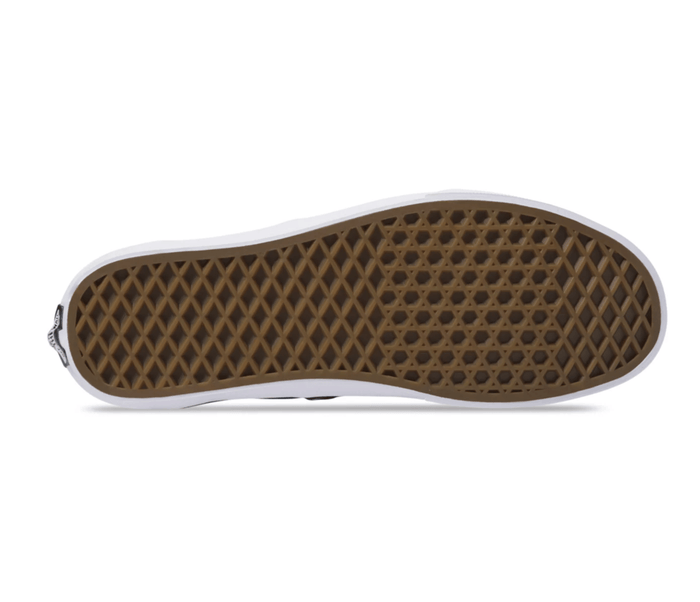 Vans Authentic shoes outsole showing gum rubber waffle tread pattern with white midsole.