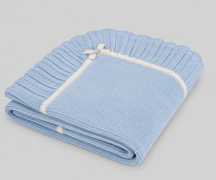 Blanket 'Lua' Oatmeal Blue