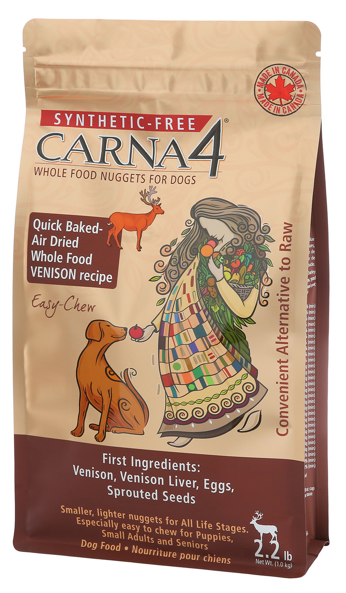 Carna4 🍁Venison Quick Baked-Air Dried Whole Food Nuggets for Dogs