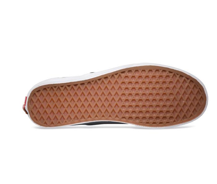 Vans Checkerboard Slip On shoes outsole view featuring signature waffle pattern in gum rubber.