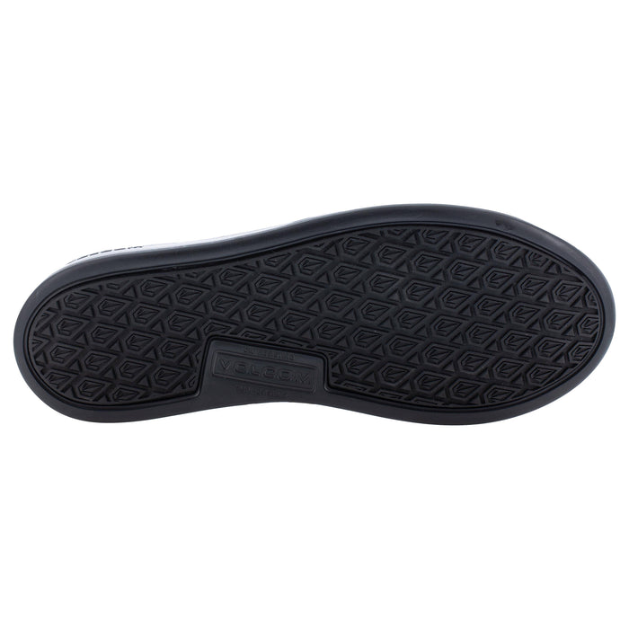 Volcom Chill Composite Toe Slip-On shoes outsole featuring black slip-resistant tread pattern with embossed branding.