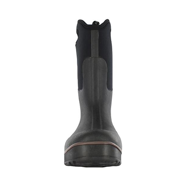 Bogs Classic Ultra High boots in black with waterproof rubber construction and reinforced neoprene shaft, front view.