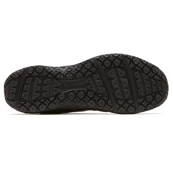 Dunham Cloud Boots outsole in black showing textured tread pattern and Dunham branding