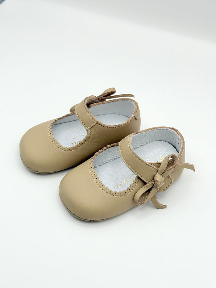 Crib Shoe Mary Jane Bow Sand