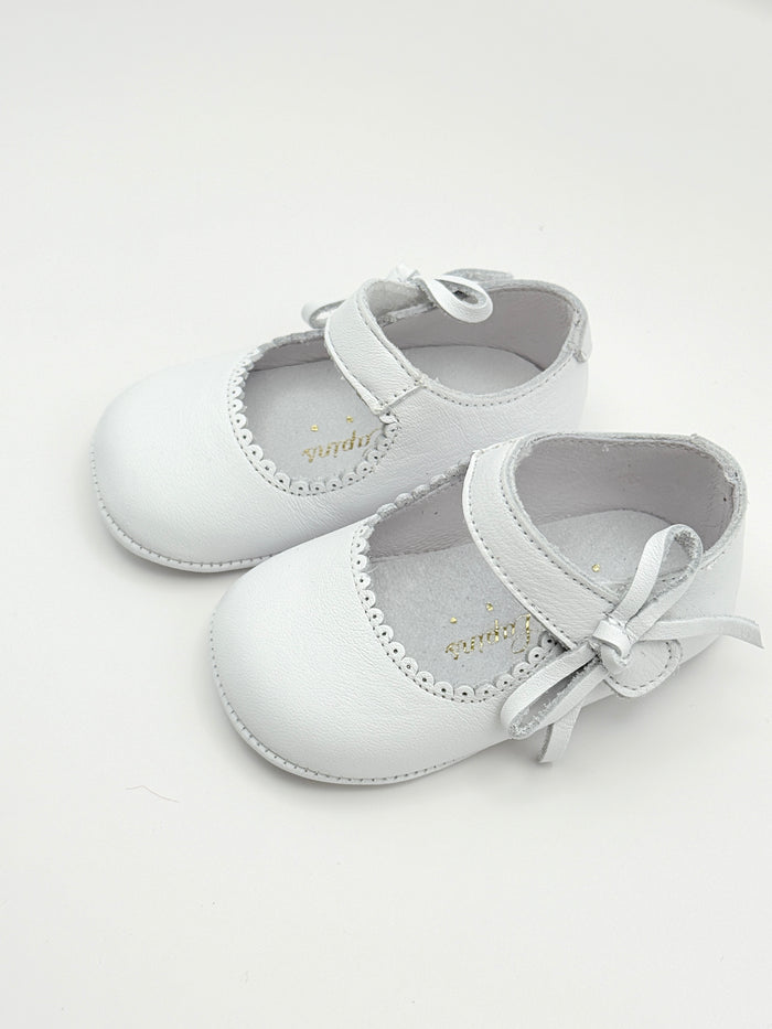 Crib Shoe Mary Jane Bow White