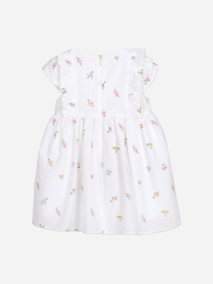 Delicate Flowers Embroidered Dress