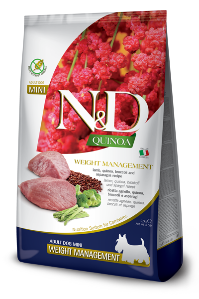 Farmina N&D Adult Mini Weight Management Quinoa & Lamb for Dogs 2.5kg