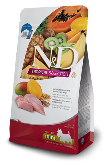 Farmina N&D Tropical Selection Adult Mini Chicken, Spelt, Oat & Fruits for Dogs