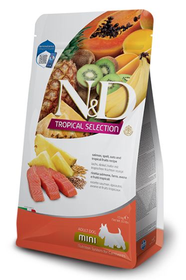 Farmina N&D Tropical Selection Adult Mini Salmon, Spelt, Oats & Fruits for Dogs