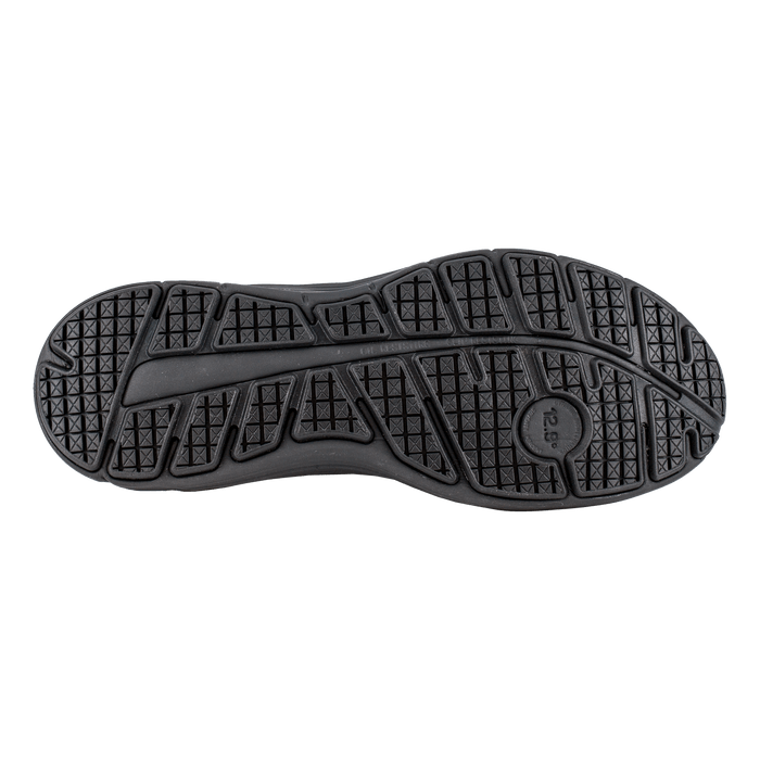 Reebok Work Guide Work Steel Toe Work Shoes outsole with slip-resistant tread pattern in black rubber, sole/bottom view.