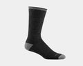 Darn Tough John Henry Boot Midweight Work Sock in black with gray heel and toe accents, side view.