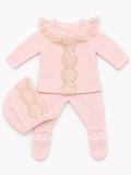 Knit Set 'Puntilla Picos' Pink