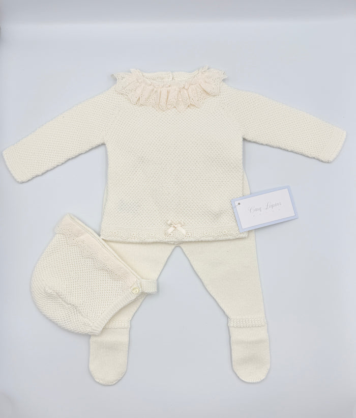 Knit Set 'Victoria' Ivory