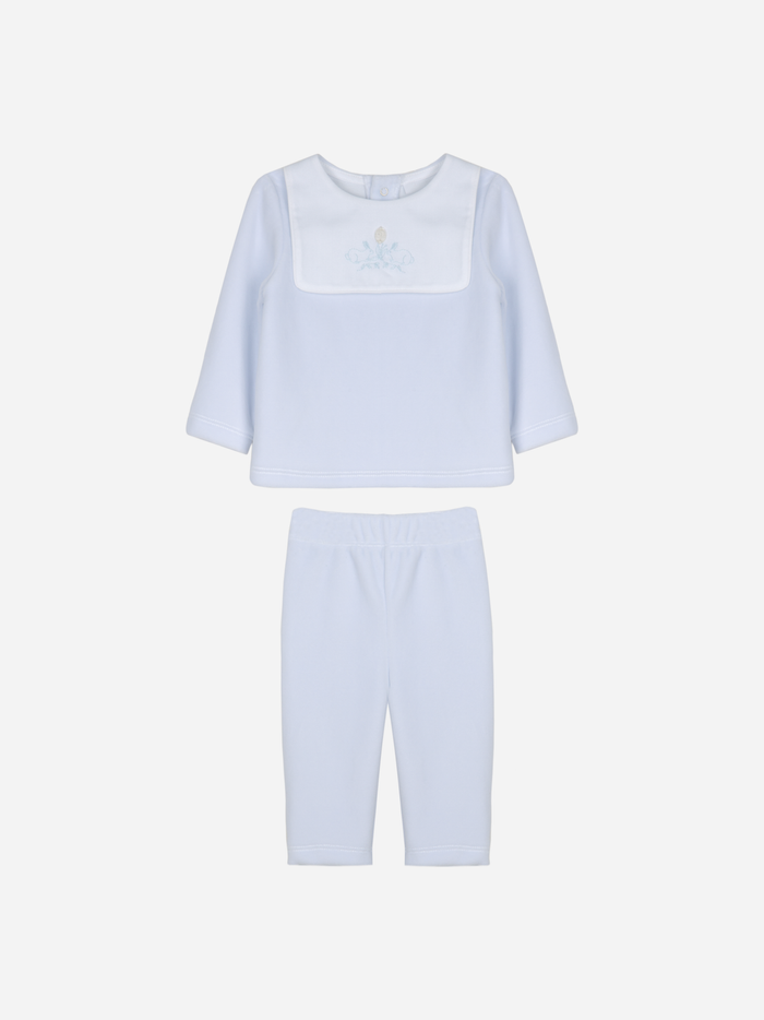 Lapins Blue Set with Embroidered Bib