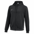 Black hoodie with a white logo on a white background