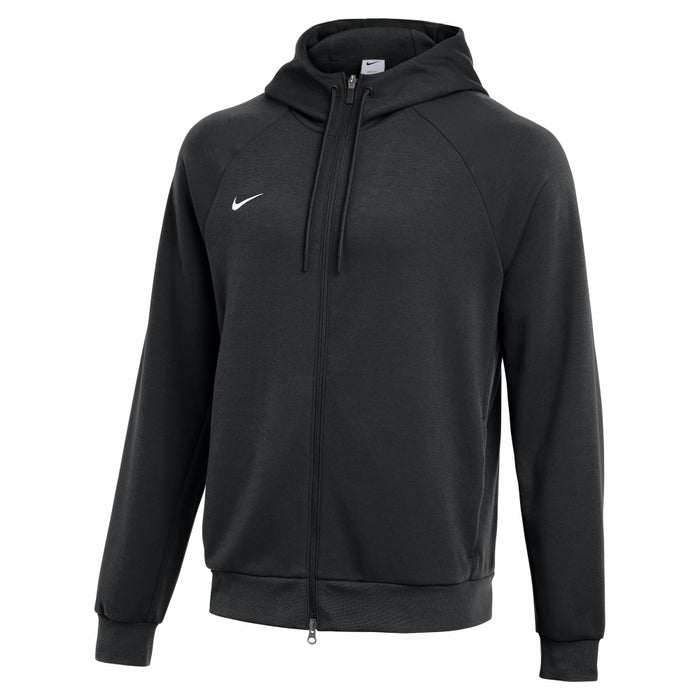 Black hoodie with a white logo on a white background