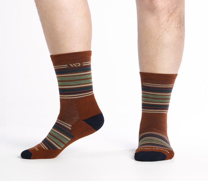 Multi Stripe Cushioned Micro Crew Socks