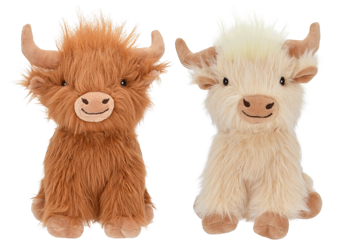 Multipet Highland Cow Brown & Cream Dog Plush Toy