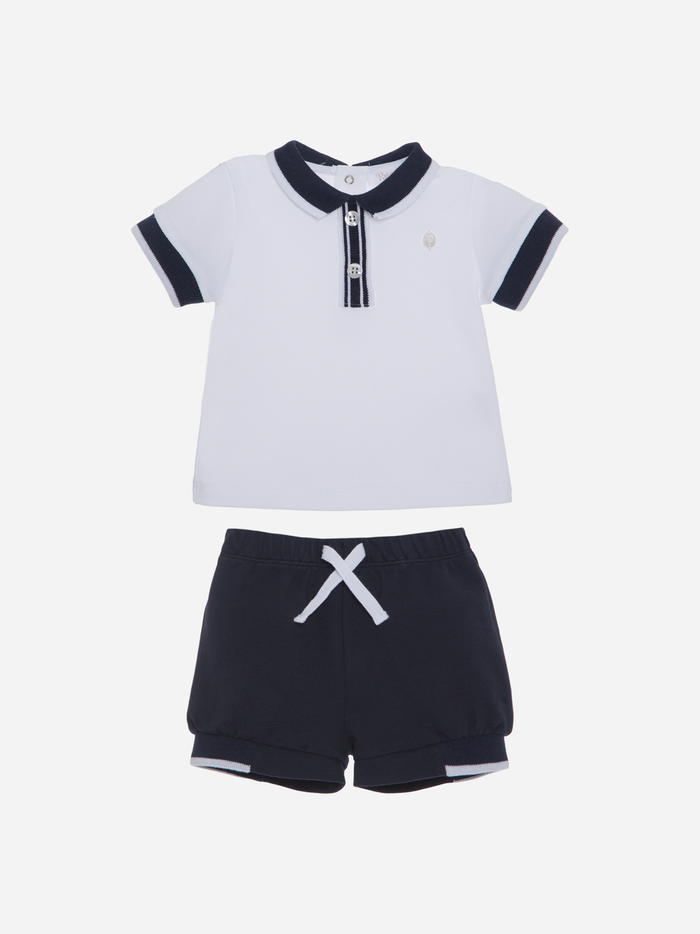 Navy Blue Jersey Piquet Set