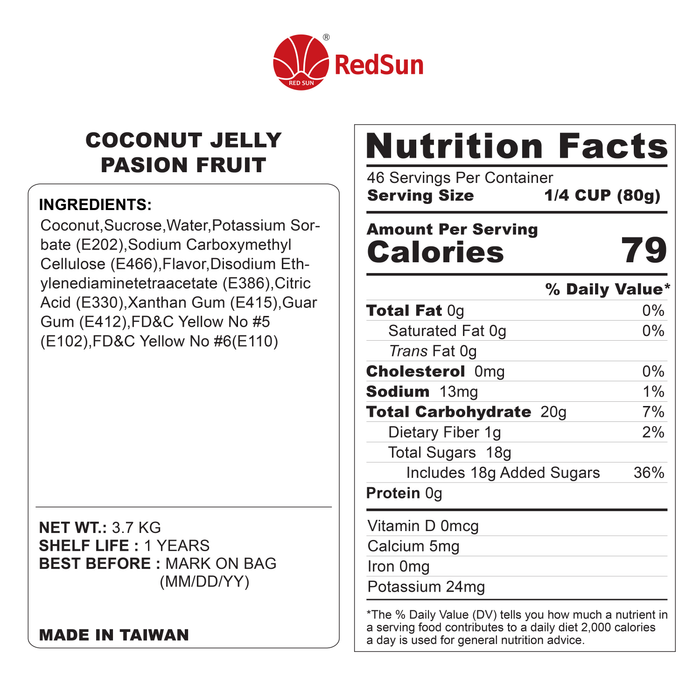 Passion Fruit Coconut Jelly 3 KG (6.6 LBS) (Bottle)