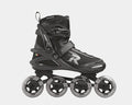 Roces PIC Tif inline skates in black and gray with four wheels, breathable mesh upper, and secure buckle system, side view.