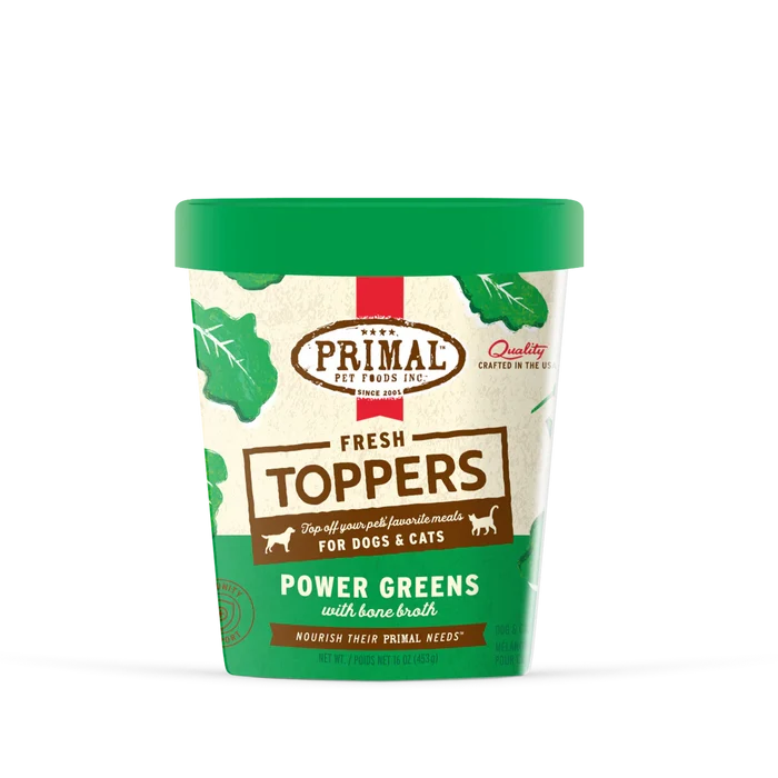 Primal™ Fresh Toppers Power Greens Recipe Frozen for Dogs & Cats