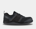 Reebok Work Print Work ULTK work shoes in dark gray with textured mesh upper and slip-resistant outsole, side view.