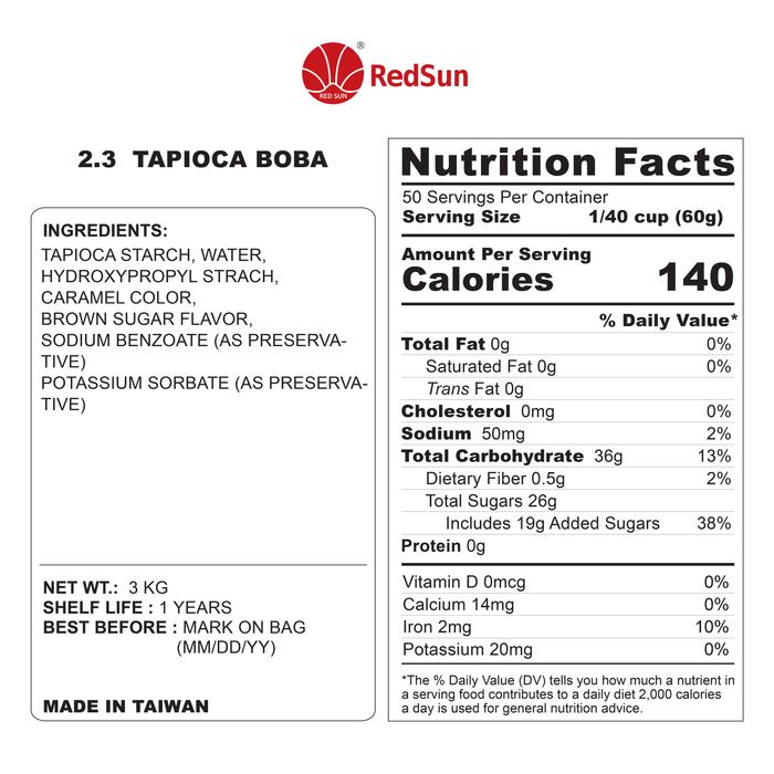 Quick 15 min Cook 2.3 Tapioca Boba 6.6 LBS x 6 Bags (Case)