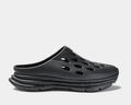Kane Revive OB recovery shoes in black with perforated design and cushioned outsole, side view.