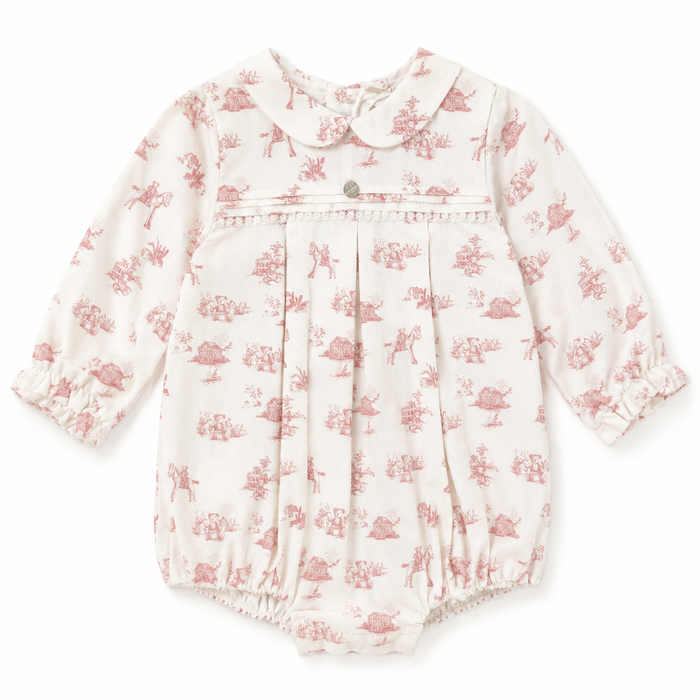 Romper 'Toile de Jouy' Burgundy