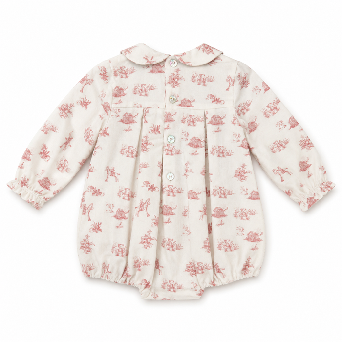 Romper 'Toile de Jouy' Burgundy