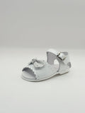 Sandal Scalloped Bow White
