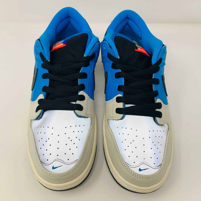 Nike SB Dunk Low Instant Skateboards, low-top skateboard shoe, blue and white design with Nike swoosh and Instant Skateboards logo.
