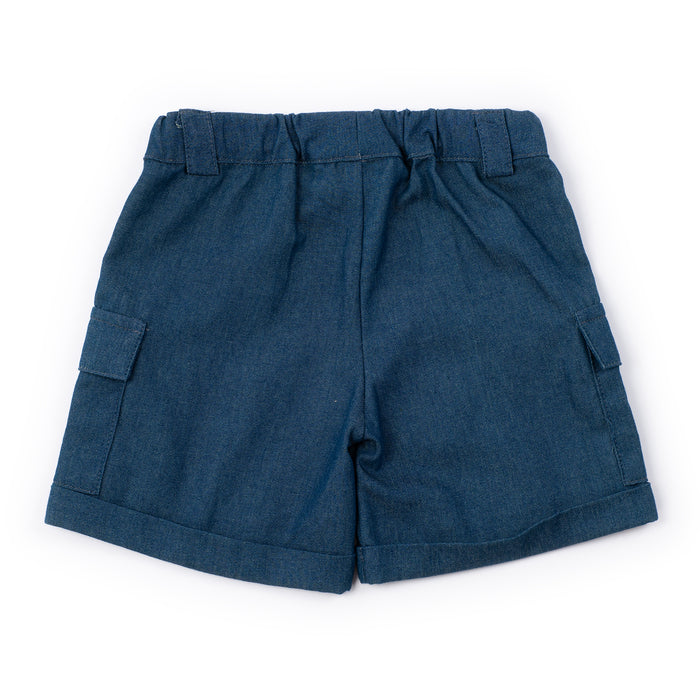 Blue shorts on a white background
