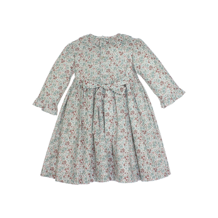 Floral dress with long sleeves on a white background