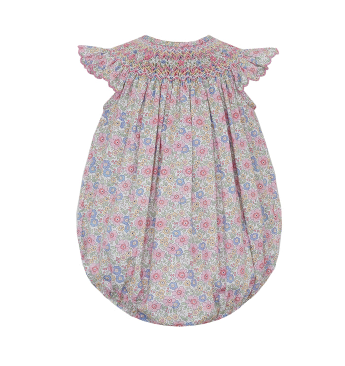 Floral baby romper bag on a white background