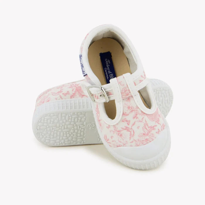 T-strap 'Toile Jouy' Pink
