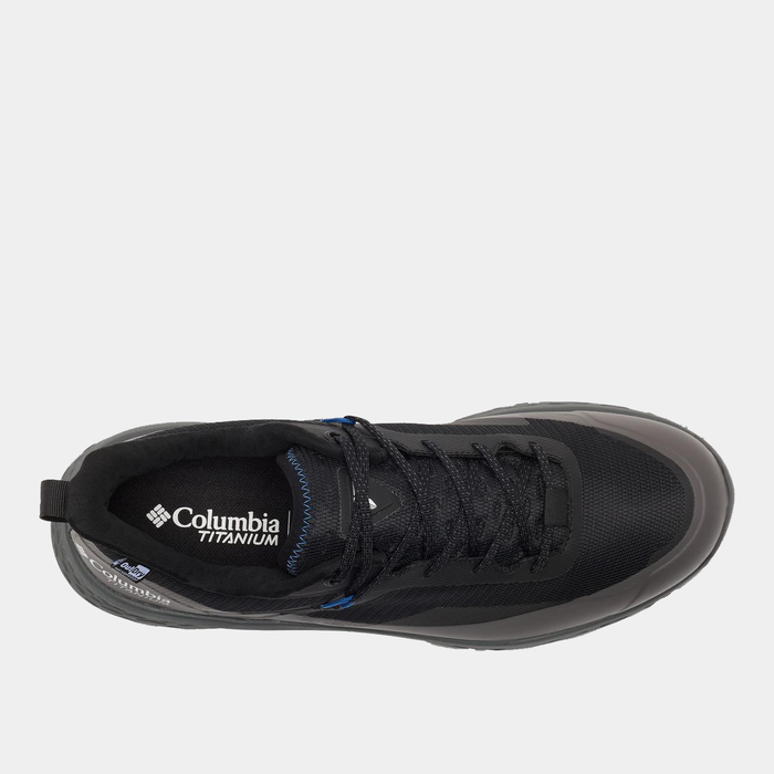 Columbia Tellurix Titanium OutDry shoe top view showing black mesh upper, lace system, and branded insole.
