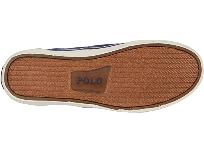 Polo Ralph Lauren Thorton V sneakers outsole showing textured brown rubber sole with branded "Polo" logo.