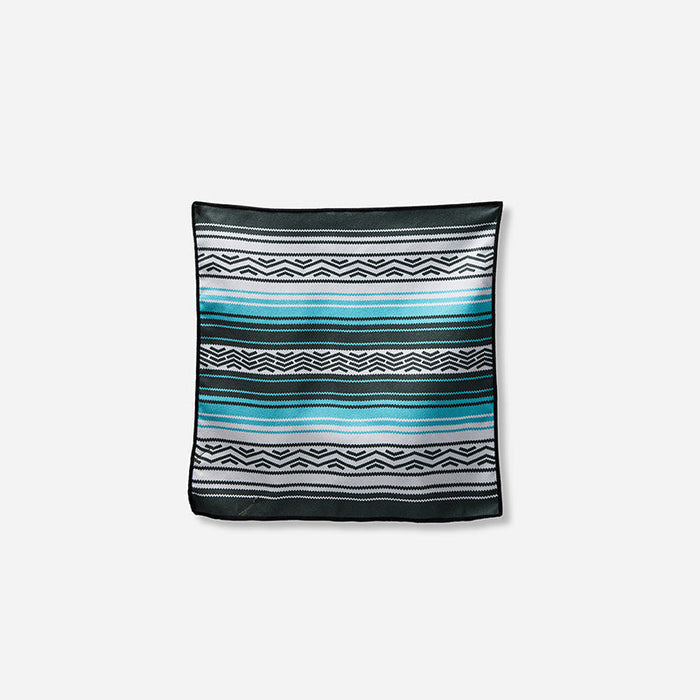 Nomadix Tiny Towel 3-Pack in a striped pattern with teal, white, and black, showing front view.