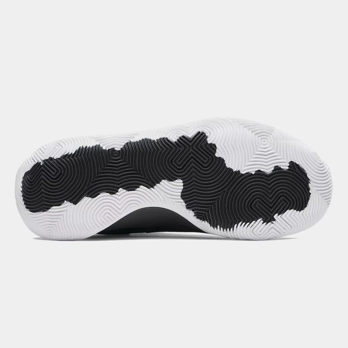 Under Armour UA Jet '25 basketball shoe outsole with black and white herringbone tread pattern, bottom view
