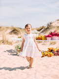White Dress with Multicolor Trims